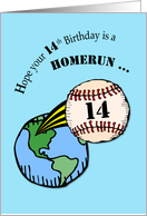 14th Birthday Baseball Home Run Out of World card