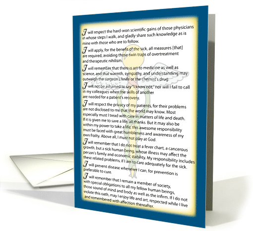 White Coat Ceremony Congratulations Hypocratic Oath card (628639)