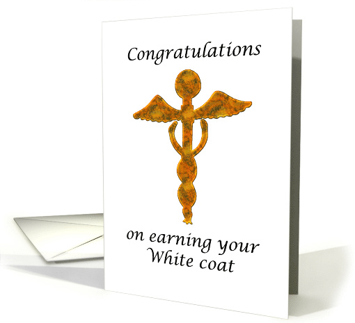 White Coat Ceremony Congratulations Gold Look Medical Symbol card