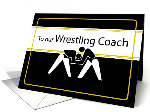 Wrestling Coach Thanks black gold card (632680)