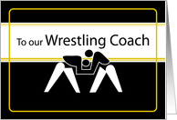 Wrestling Coach Thanks black gold card