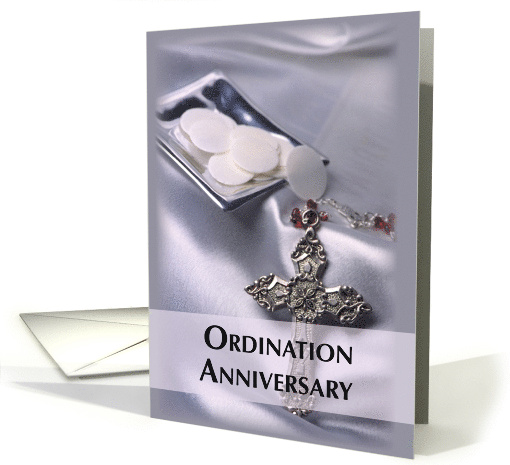 Ordination Anniversary Hosts and Cross card (645294)