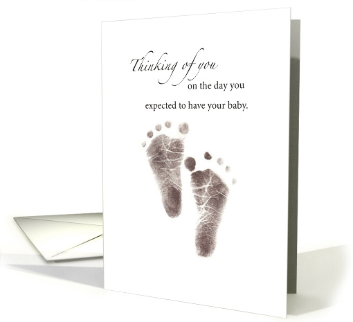 Sympathy Loss of Baby Footprints Black and White card (646446)