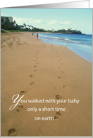 Loss of Angel Baby Sympathy With Footprints on Sand card