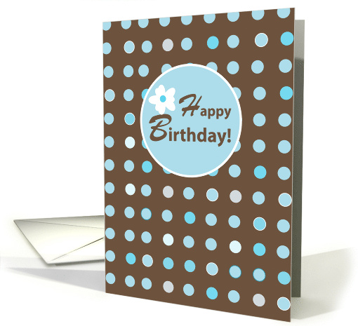 Student Birthday Brown with Blue Polka Dots card (647401)