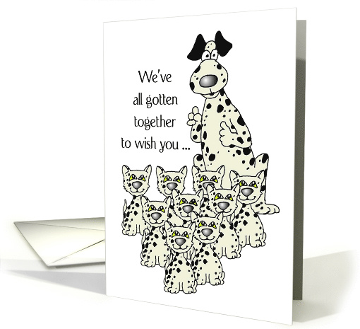 Birthday from Group with Humorous Dalmatian Dog and Cats card (669339)