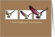 3 Year Eagle Employee Anniversary Congratulations Business card