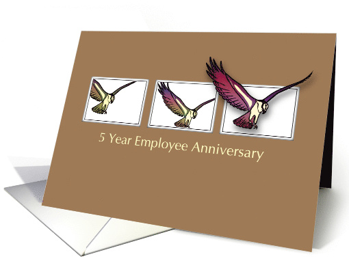 5 Year Employee Anniversary Congratulations with Birds Business card