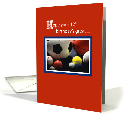 12th All Sports Birthday Balls Red card (679365)