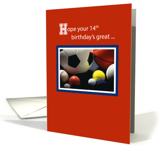 14th All Sports Birthday Balls Red card (679372)