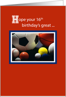 16th All Sports Birthday Balls Red card