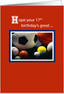 17th All Sports Birthday Balls Red card