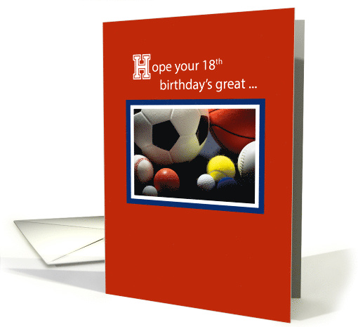 18th All Sports Birthday Balls Red card (679381)