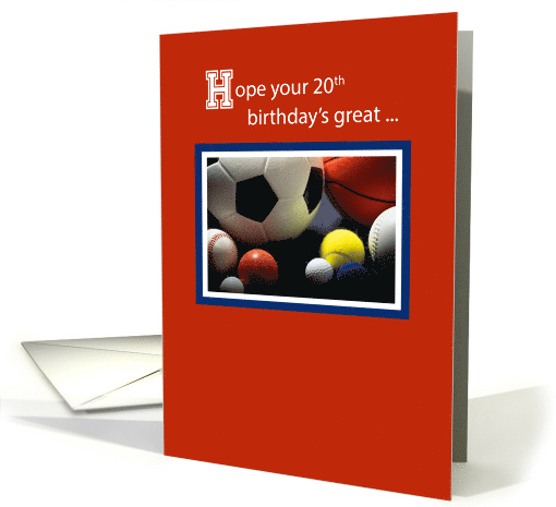 20th All Sports Birthday Balls Red card (679383)