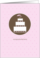 Friend Bridal Shower Cake Congratulations Pink Brown card
