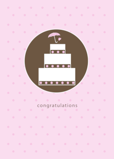 Friend Bridal Shower Cake Congratulations Pink Brown