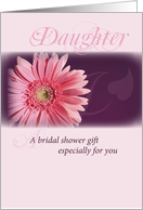 Daughter Bridal Shower Pink Daisy card
