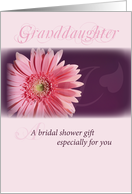 Granddaughter Bridal Shower Pink Daisy card