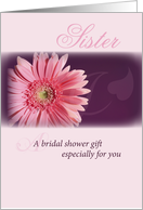 Sister Bridal Shower Pink Daisy card