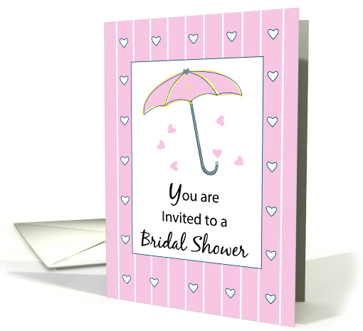 Invitation Bridal Shower Pink Umbrella card (683094)