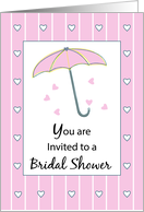 Invitation Bridal Shower Pink Umbrella card