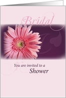 Invitation Bridal Shower Pink Daisy Purple card