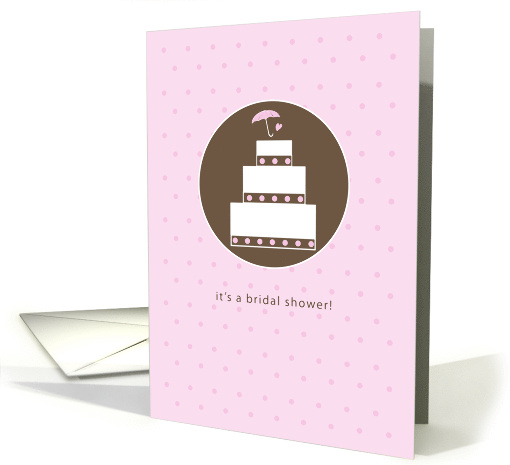 Invitation Bridal Shower Pink Wedding Cake Brown card (683110)