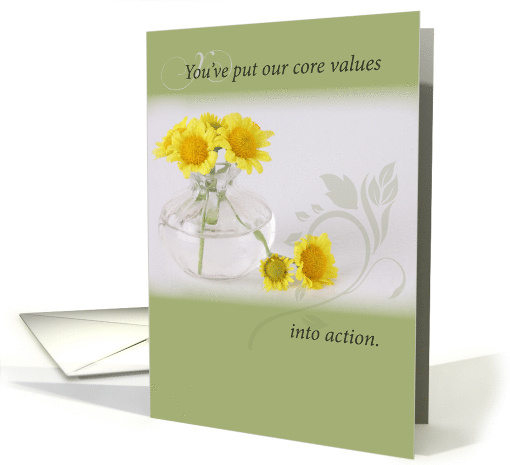 Employee Recognition Core Values Yellow Flowers card (683610)