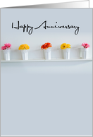 Daughter and Son in Law Happy Anniversary Flowers contemporary card