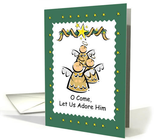 Christmas Angels with Stars Let Us Adore Him card (703049)