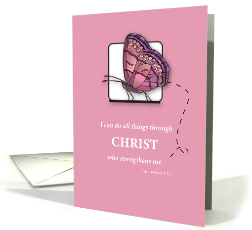 Have Faith in Christ Butterfly on Pink with Scripture card (703169)