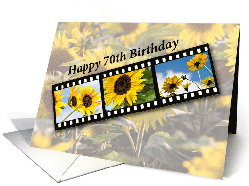 70th Birthday Sunflower Filmstrip card (708805)