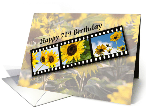 71st Birthday Sunflower Filmstrip card (708806)