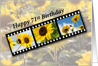 71st Birthday Sunflower Filmstrip card