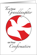 Granddaughter Confirmation Holy Spirit on Red Circle card