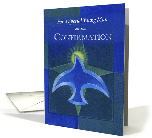 Young Man Confirmation Dove on Blue card (715036)