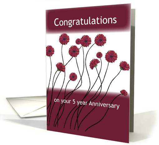 5 Year 12 Step Recovery Anniversary Flowers card (716731)