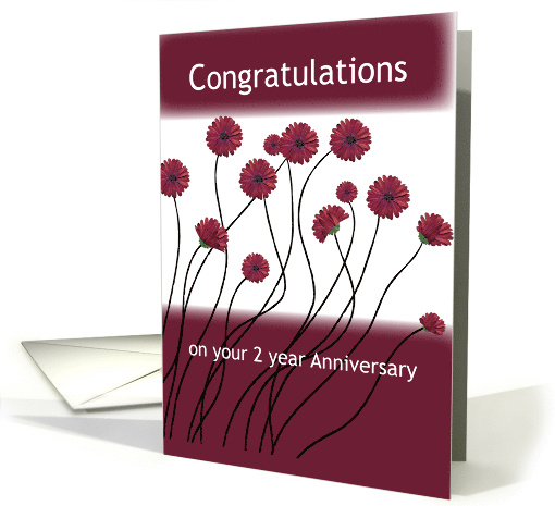 2 Year 12 Step Addiction Recovery Anniversary Flowers card (716742)