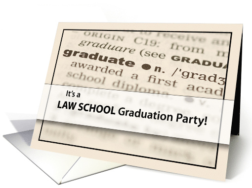 Law School Graduation Party Invitation Dictionary card (771257)