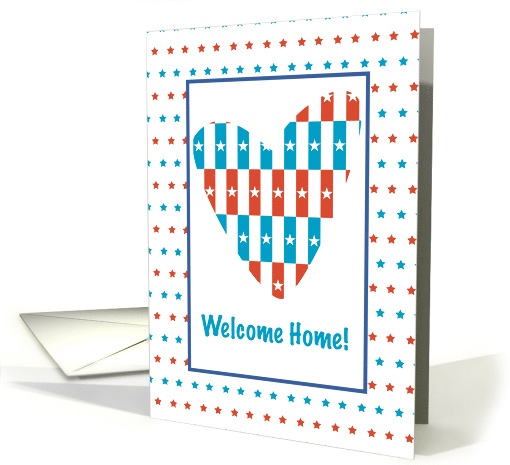 Welcome Home Soldier Military Patriotic Heart with Stars card (782791)