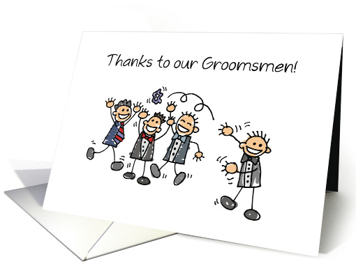 Groomsmen Thank You Wedding Stick Figures card (796229)