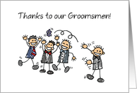 Groomsmen Thank You Wedding Stick Figures card
