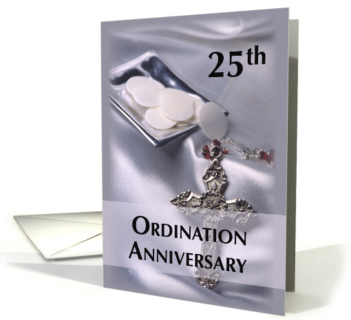 25th Ordination Anniversary with Cross and Host card (809314)