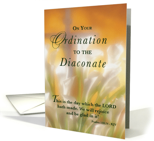 Deacon Ordination Congratulations with Cross and Lilies card (822572)