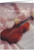Earning 1st Chair Violin Strings Musical Congratulations Rose card