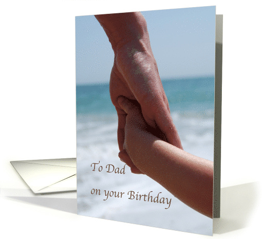Dad Birthday Holding Hands Beach card (824112)