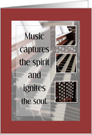 Organ Music Recognition Congratulations card