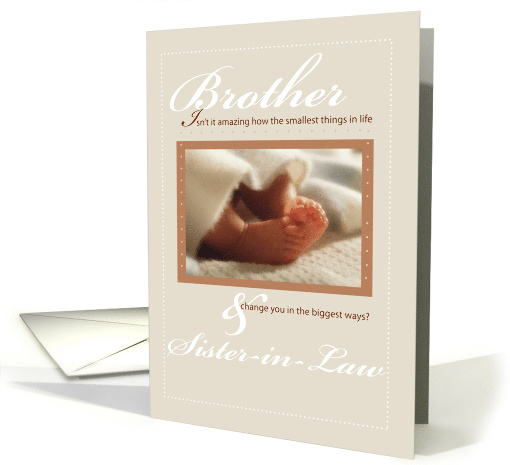 Brother and Sister in Law Baby Feet Congratulation card (825443)