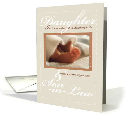 Daughter and Son in Law Baby Feet Congratulations card (825444)