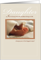 Daughter Baby Feet Congratulations card